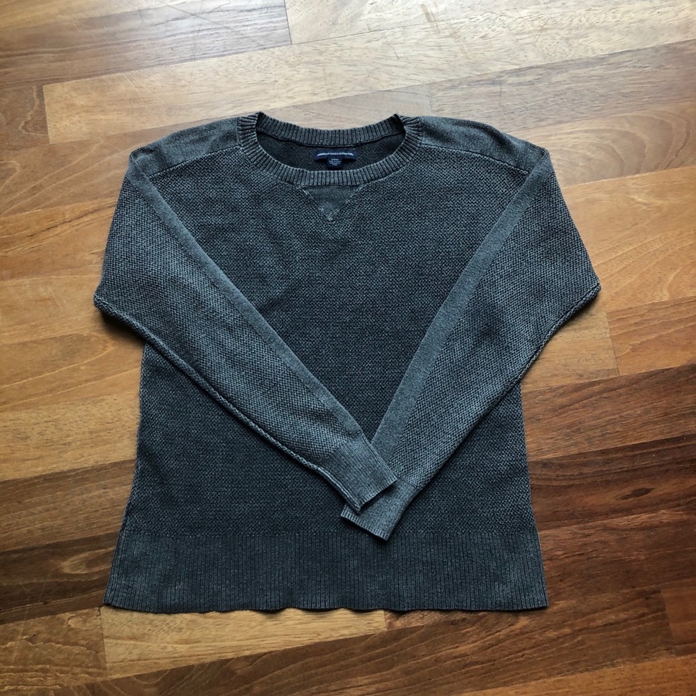 American Eagle Dark Grey Knit Sweater